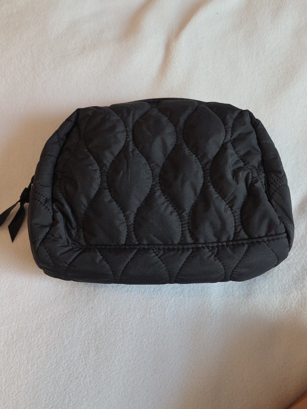 Black Quilted Travel Makeup Pouch